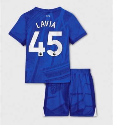 Chelsea Romeo Lavia #45 Hjemmebanetrøje Børn 2025-26 Kortærmet (+ Korte bukser)